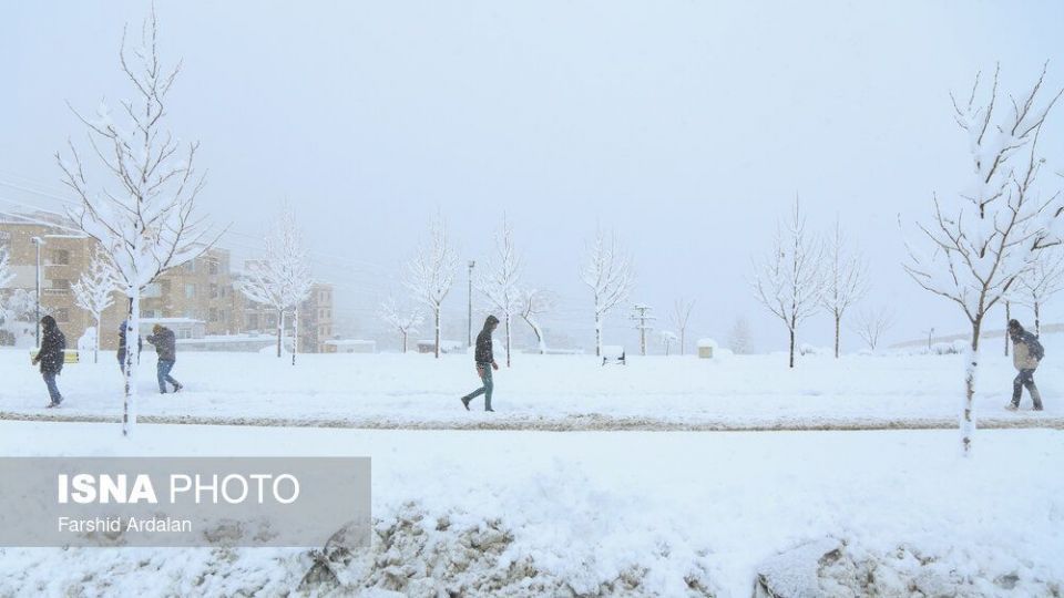 بارش برف در سنندج بعد از دو سال