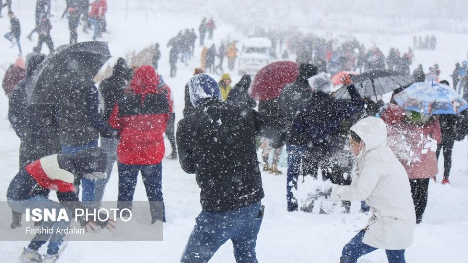 بارش برف در سنندج بعد از دو سال