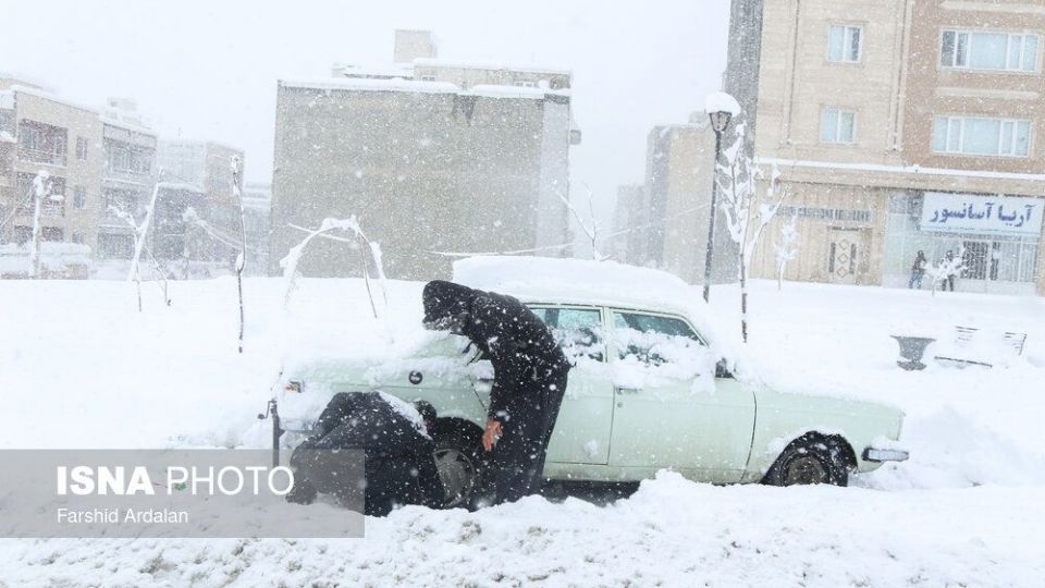 بارش برف در سنندج بعد از دو سال