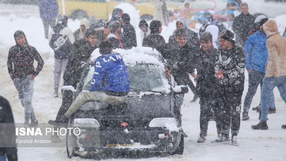 بارش برف در سنندج بعد از دو سال
