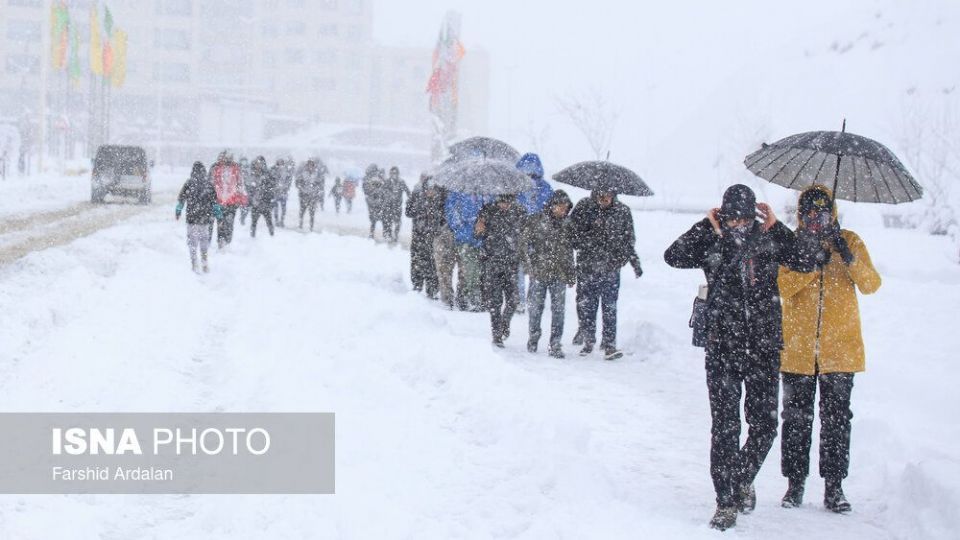 بارش برف در سنندج بعد از دو سال