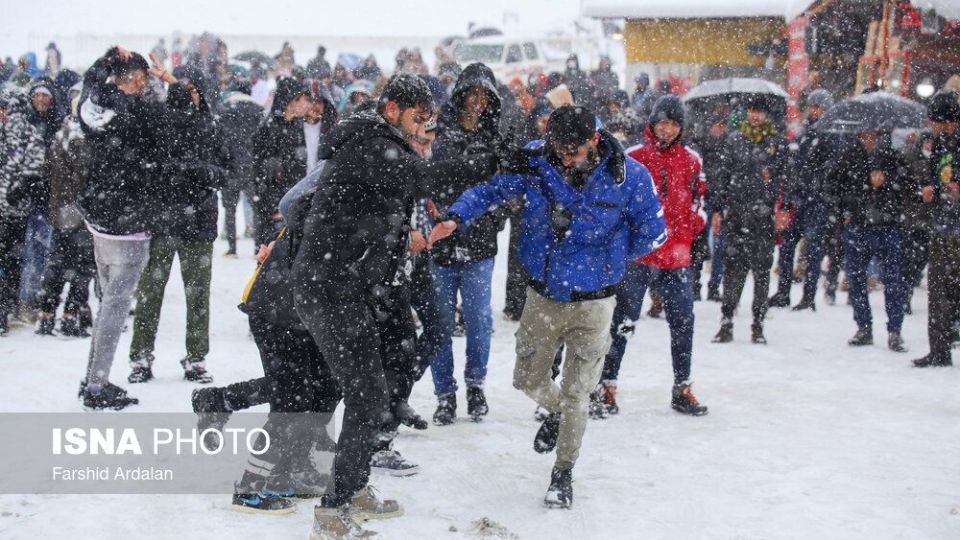 بارش برف در سنندج بعد از دو سال