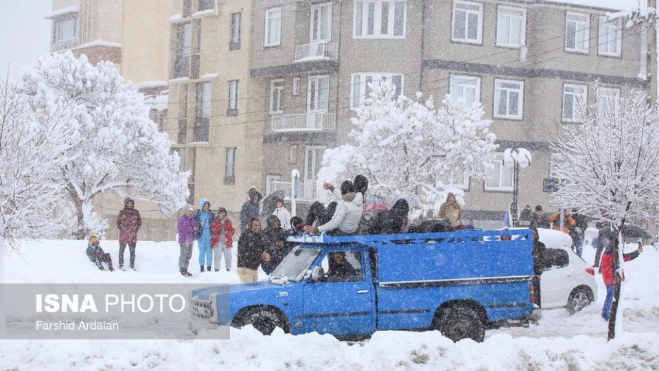 بارش برف در سنندج بعد از دو سال