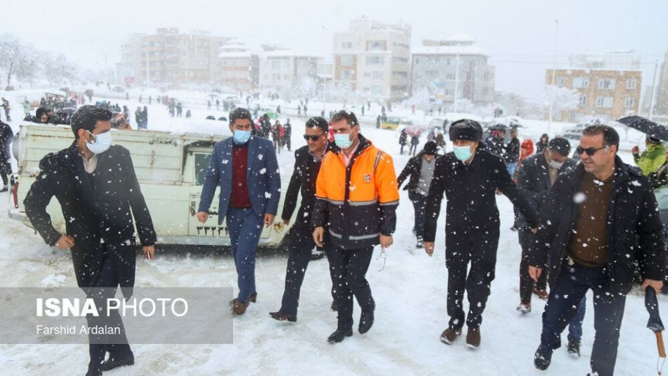بارش برف در سنندج بعد از دو سال