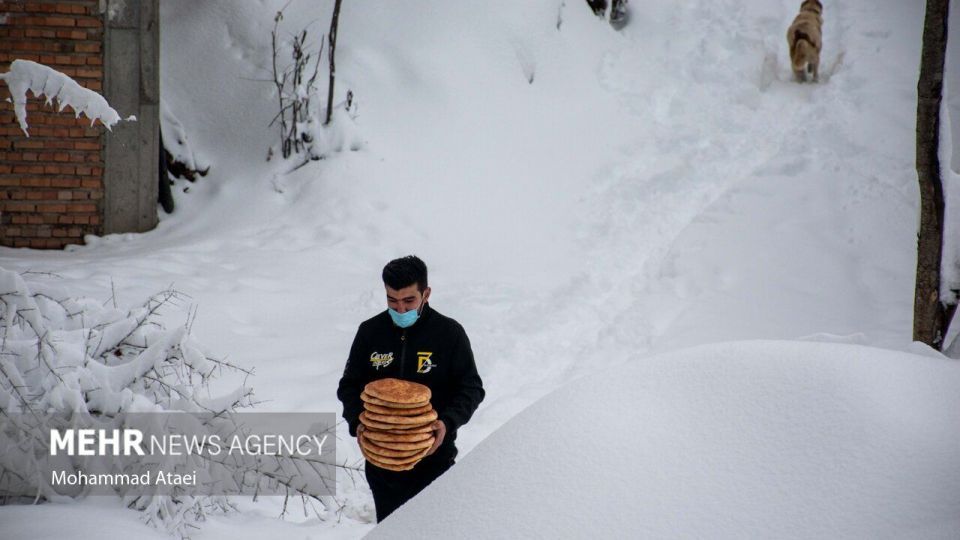 طبیعت برفی جاده اولنگ رامیان