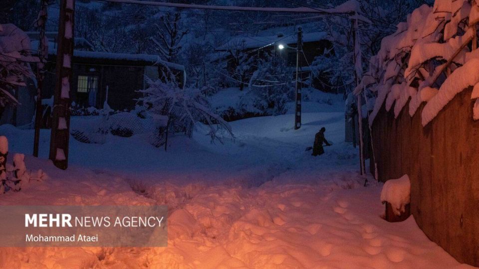 طبیعت برفی جاده اولنگ رامیان