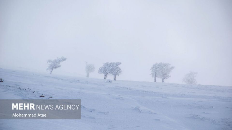 طبیعت برفی جاده اولنگ رامیان