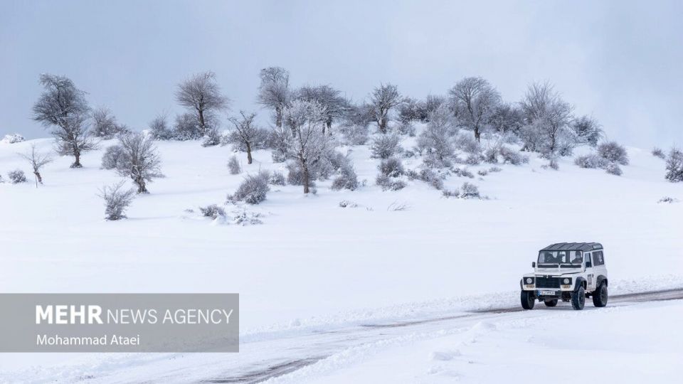 طبیعت برفی جاده اولنگ رامیان
