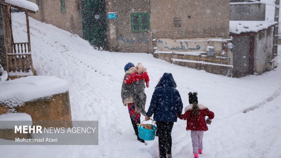 طبیعت برفی جاده اولنگ رامیان