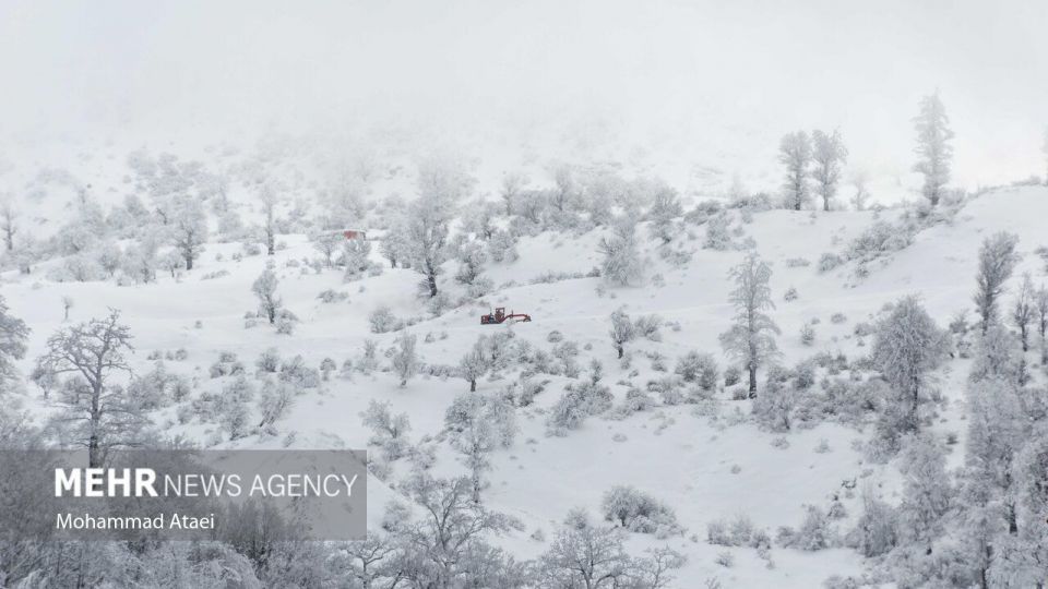 طبیعت برفی جاده اولنگ رامیان