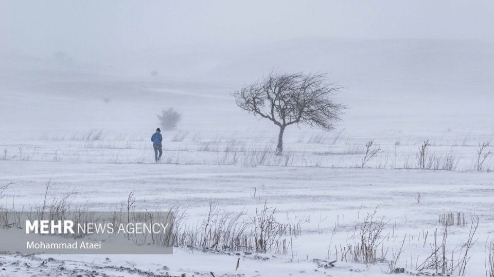 طبیعت برفی جاده اولنگ رامیان