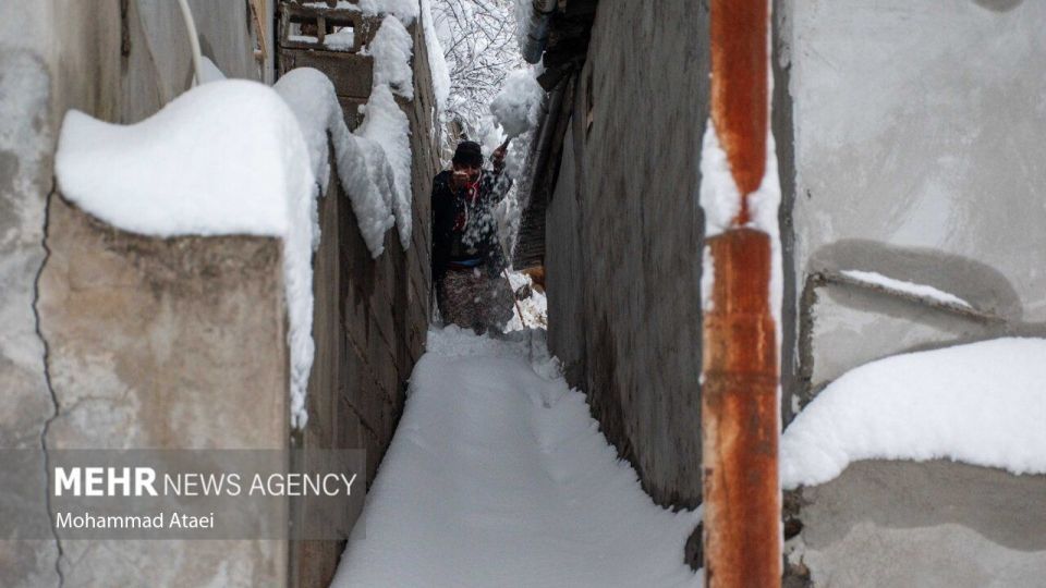 طبیعت برفی جاده اولنگ رامیان