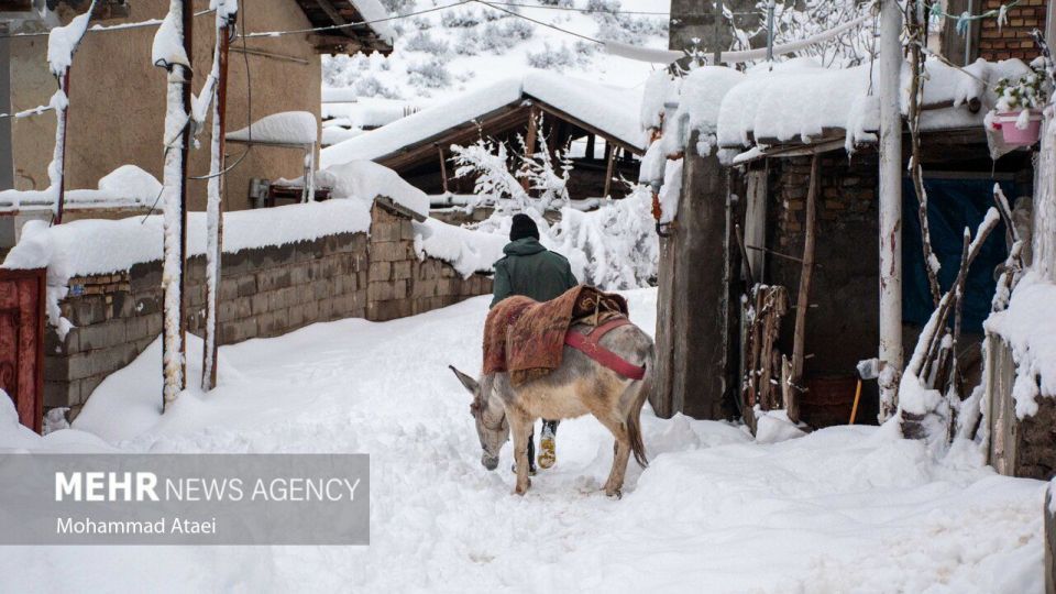 طبیعت برفی جاده اولنگ رامیان