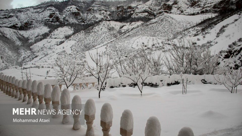 طبیعت برفی جاده اولنگ رامیان