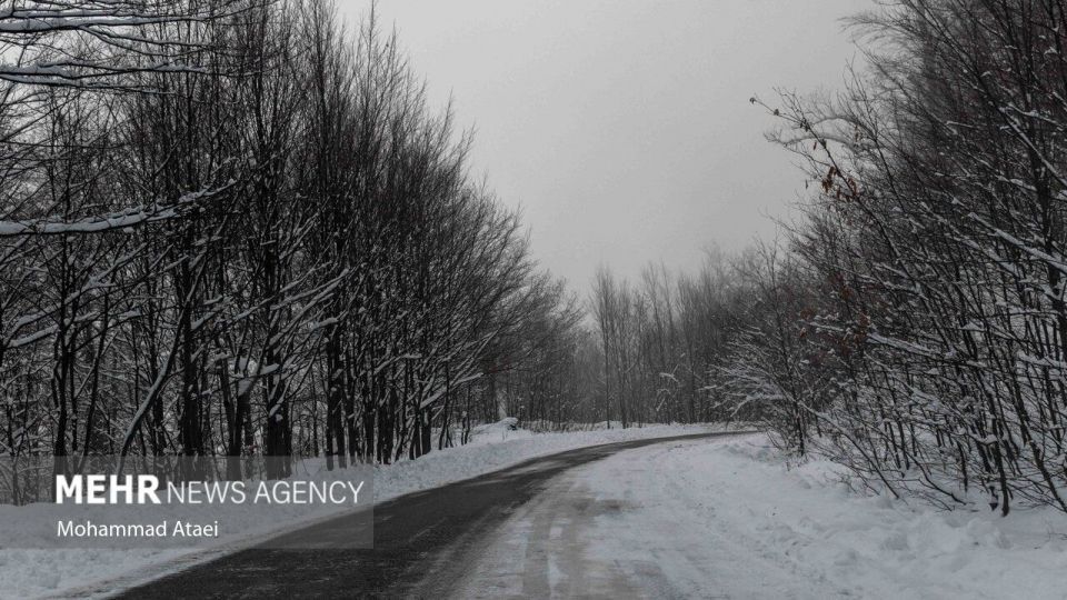طبیعت برفی جاده اولنگ رامیان