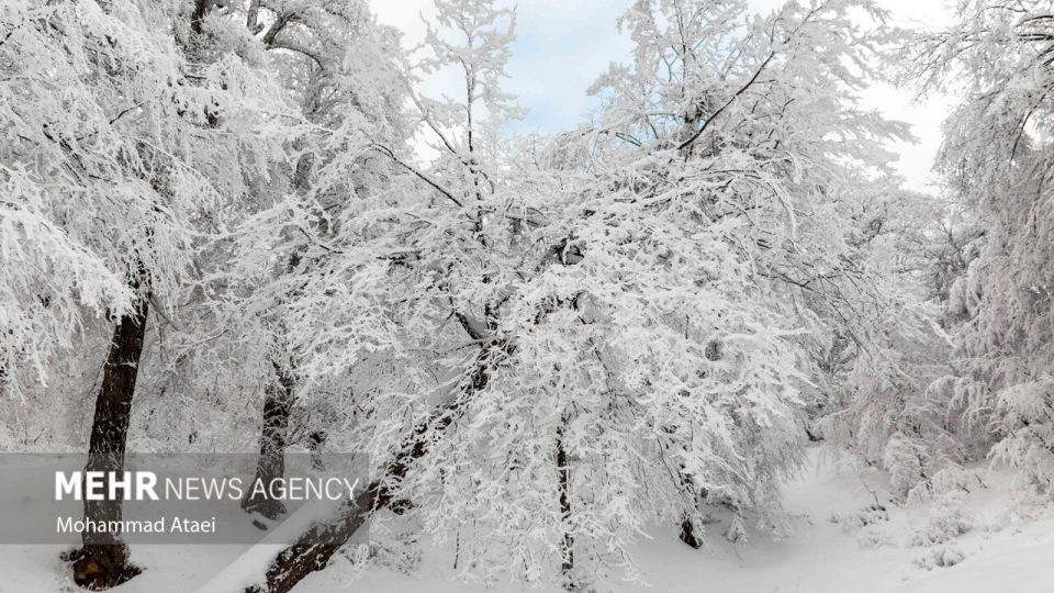 طبیعت برفی جاده اولنگ رامیان