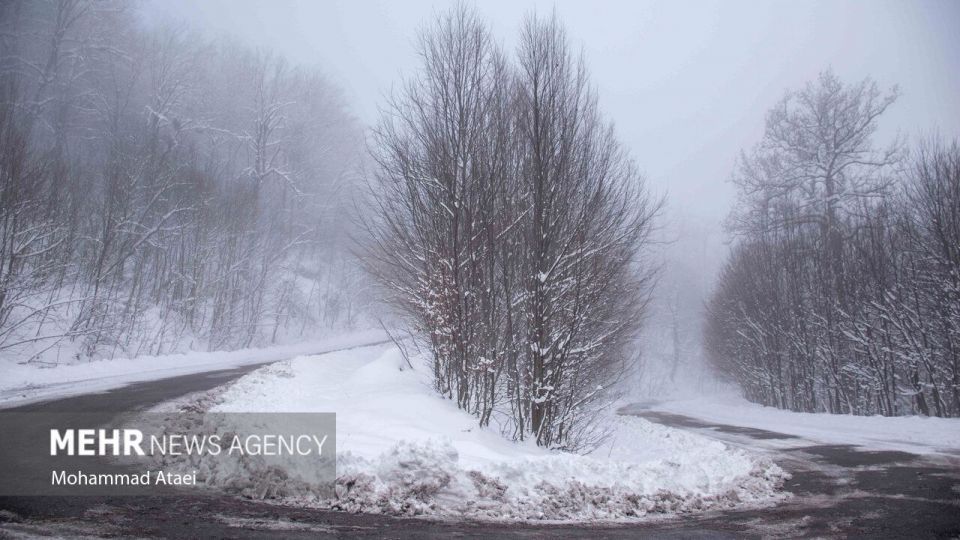 طبیعت برفی جاده اولنگ رامیان