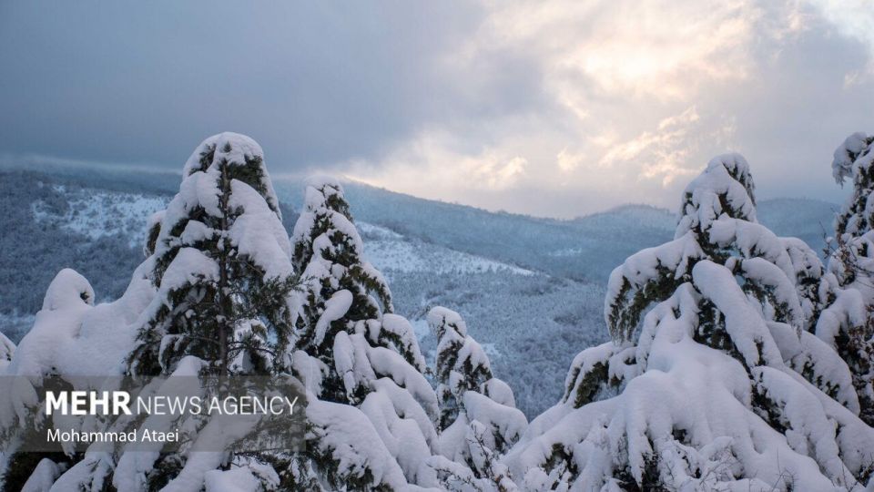 طبیعت برفی جاده اولنگ رامیان