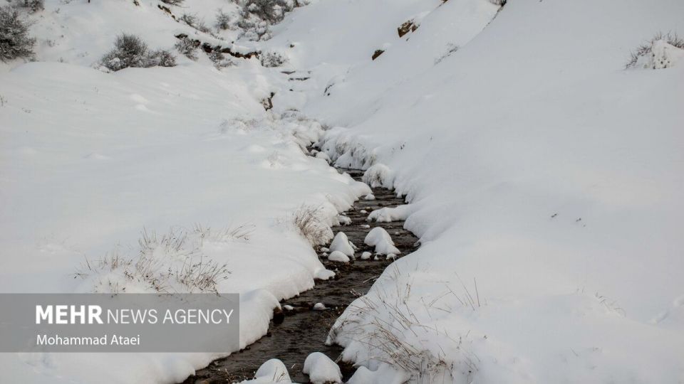 طبیعت برفی جاده اولنگ رامیان