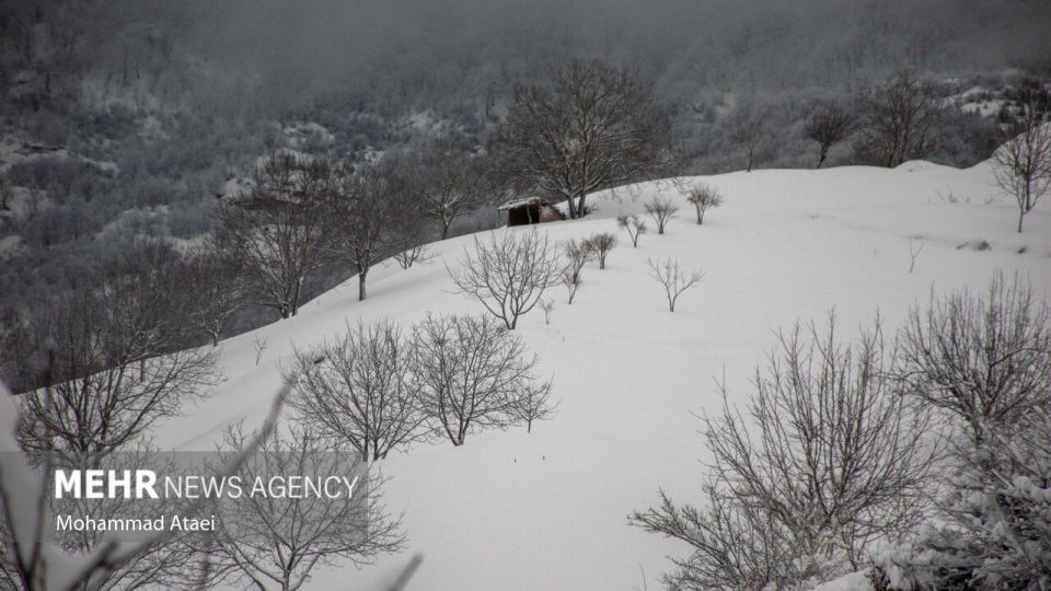 طبیعت برفی جاده اولنگ رامیان