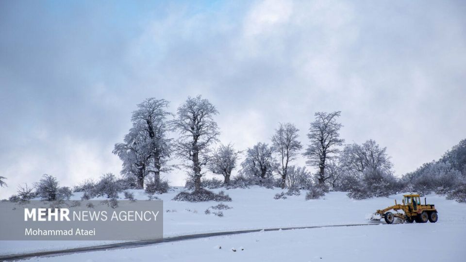 طبیعت برفی جاده اولنگ رامیان