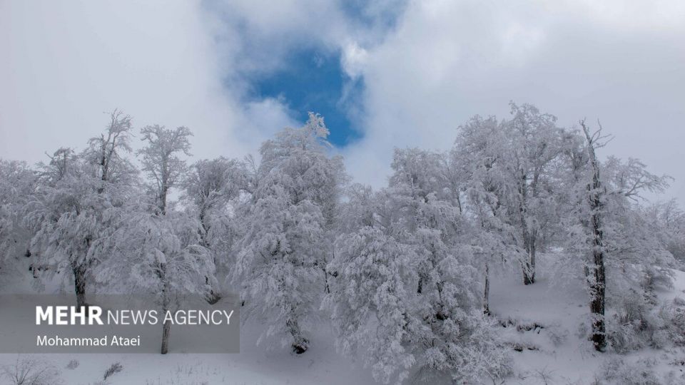 طبیعت برفی جاده اولنگ رامیان