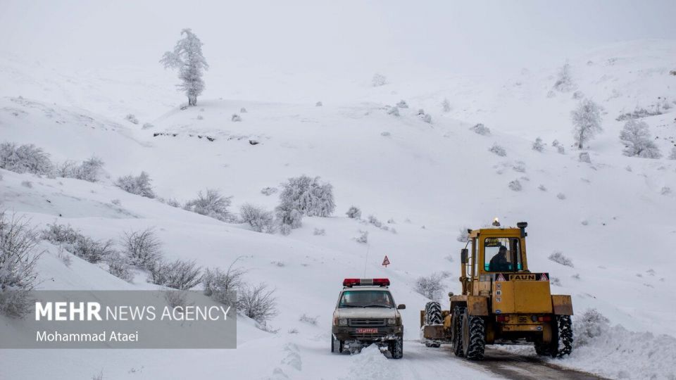 طبیعت برفی جاده اولنگ رامیان