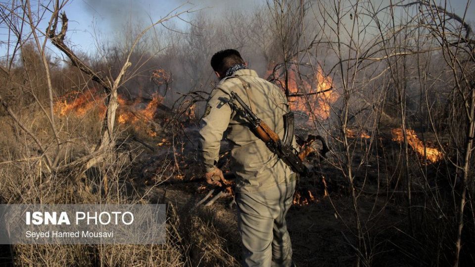 آتش‌سوزی در اراضی جنگلی پارک ملی کرخه