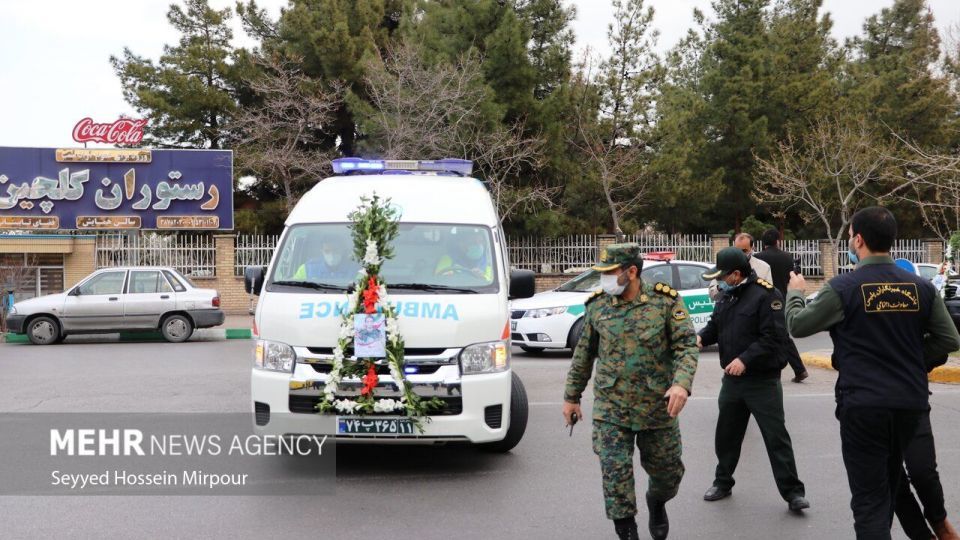 تشییع پیکر «احسان پای خسته» شهید انتظامی در مشهد