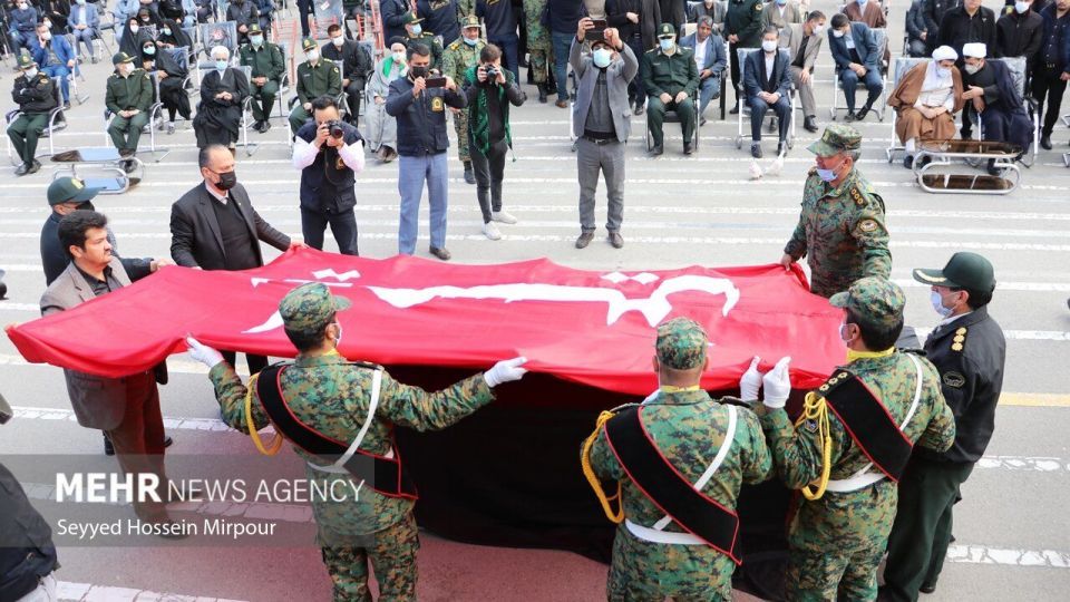 تشییع پیکر «احسان پای خسته» شهید انتظامی در مشهد