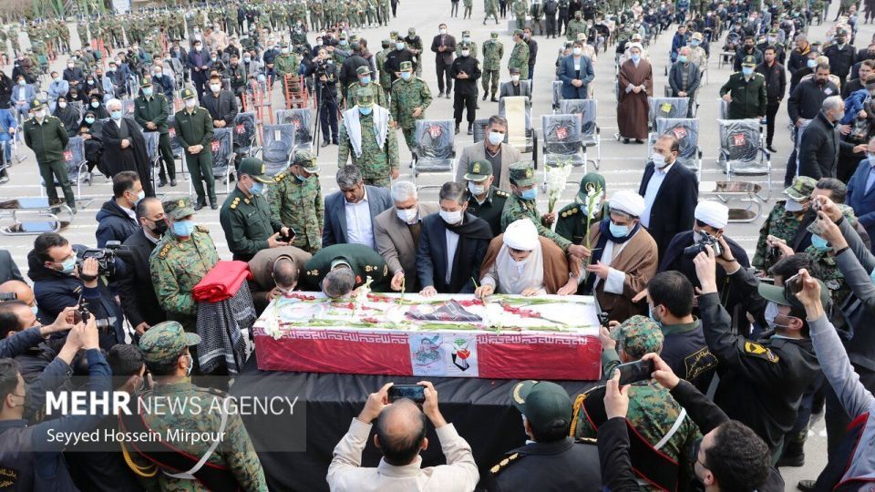 تشییع پیکر «احسان پای خسته» شهید انتظامی در مشهد