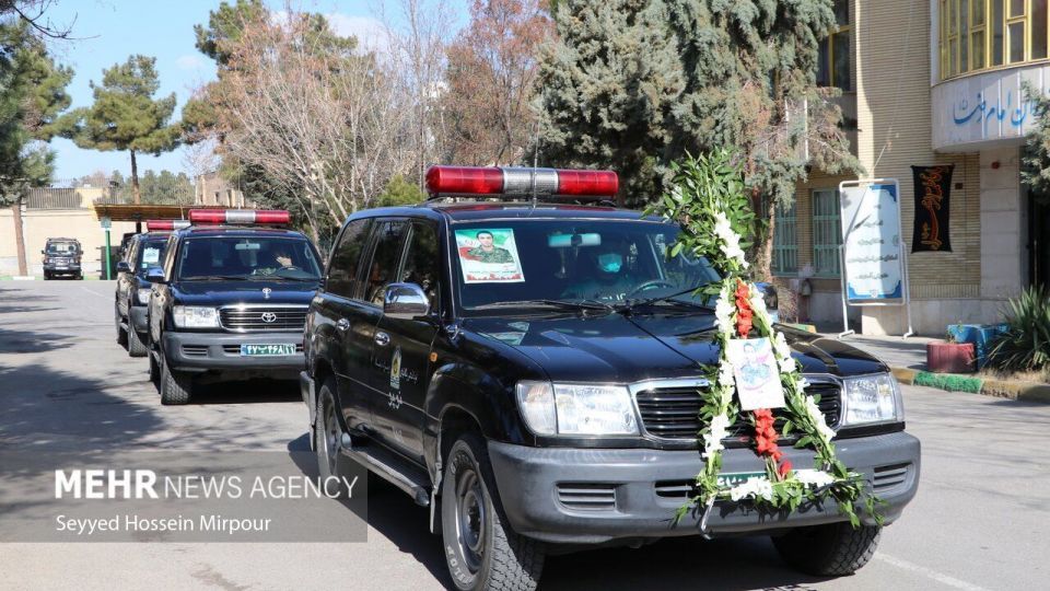 تشییع پیکر «احسان پای خسته» شهید انتظامی در مشهد