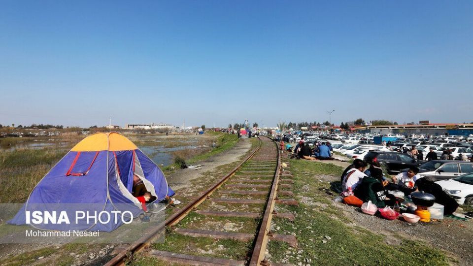 مسافران نوروزی در اسکله بندر ترکمن