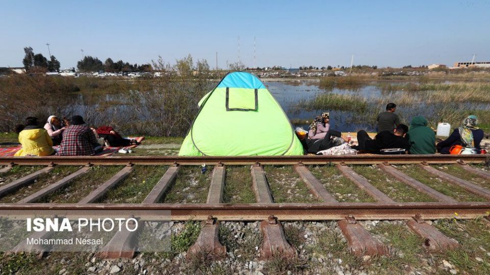 مسافران نوروزی در اسکله بندر ترکمن