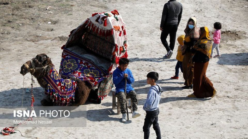 مسافران نوروزی در اسکله بندر ترکمن