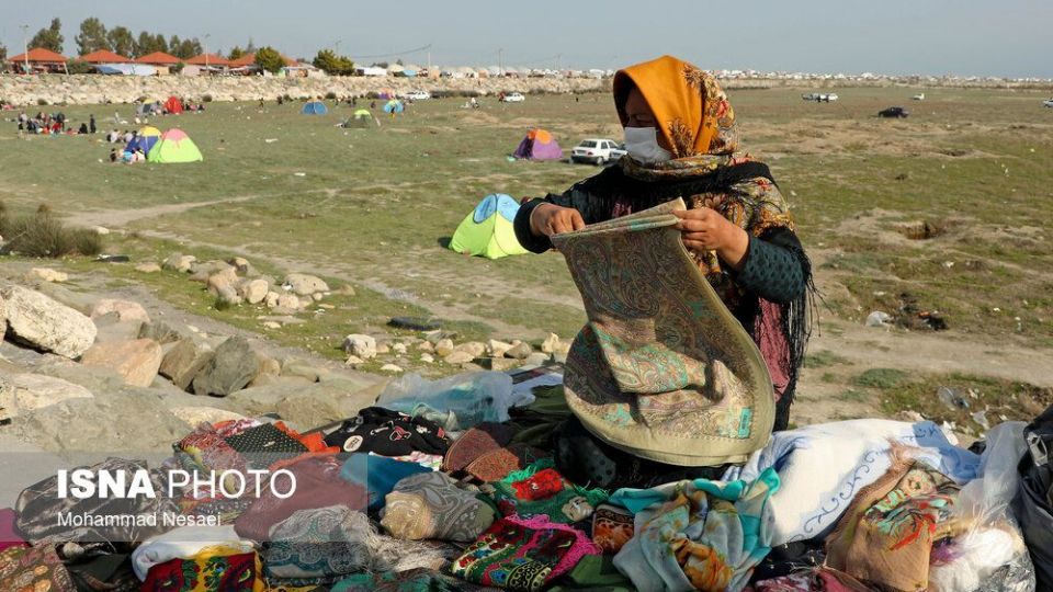 مسافران نوروزی در اسکله بندر ترکمن
