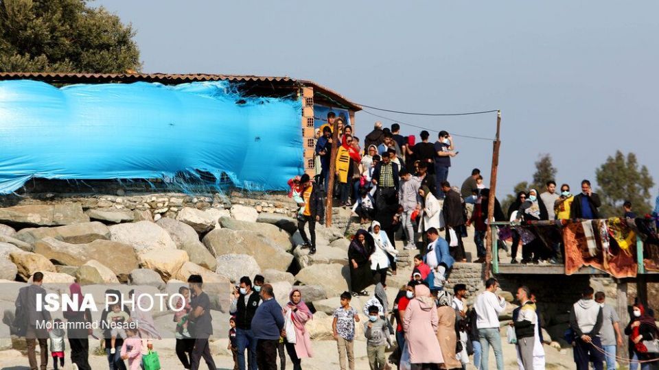 مسافران نوروزی در اسکله بندر ترکمن