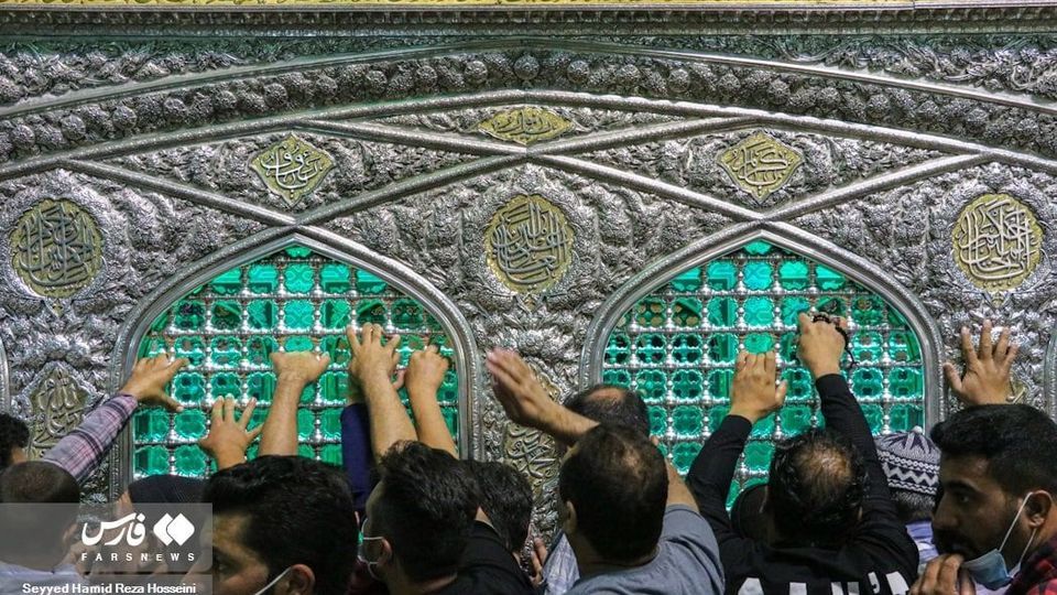 گل آرایی ضریح منور حرم مطهر رضوی