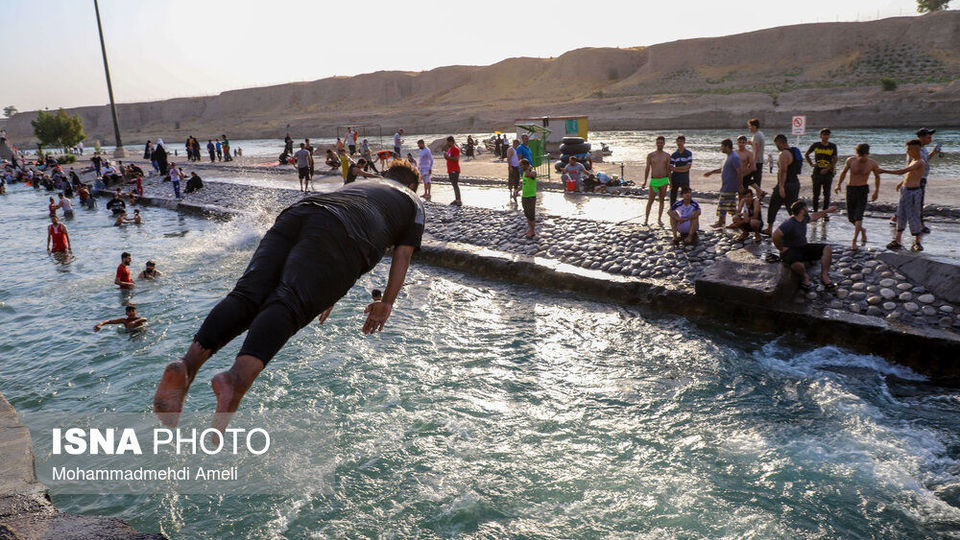 شنا در رودخانه «دز»