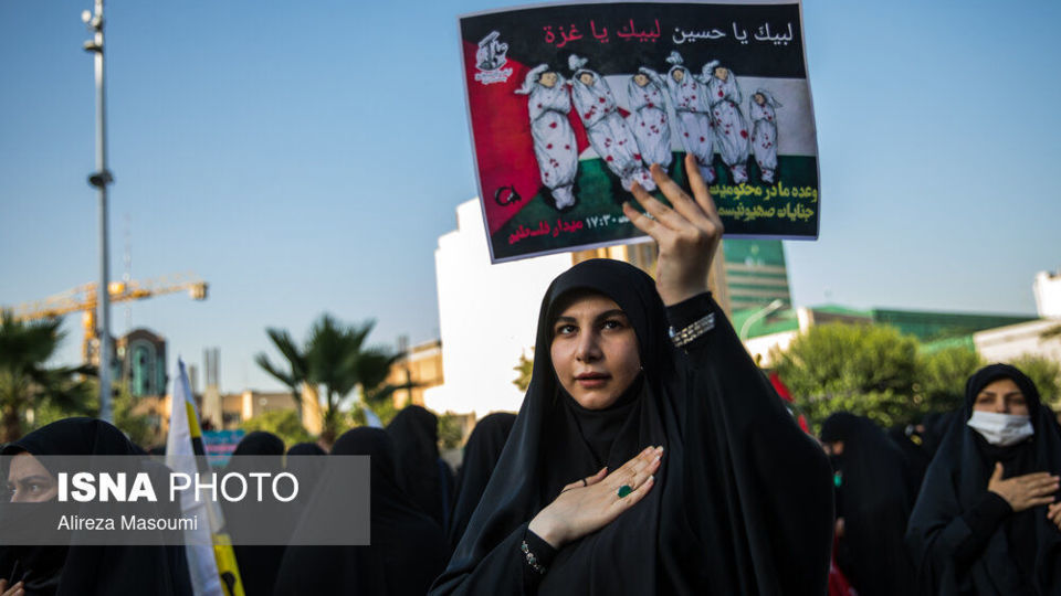 تجمع اعتراضی به جنایت‌های اخیر رژیم صهیونیستی در میدان فلسطین