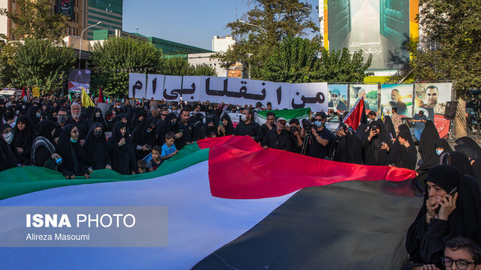 تجمع اعتراضی به جنایت‌های اخیر رژیم صهیونیستی در میدان فلسطین
