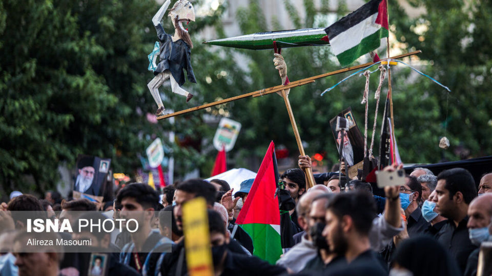 تجمع اعتراضی به جنایت‌های اخیر رژیم صهیونیستی در میدان فلسطین