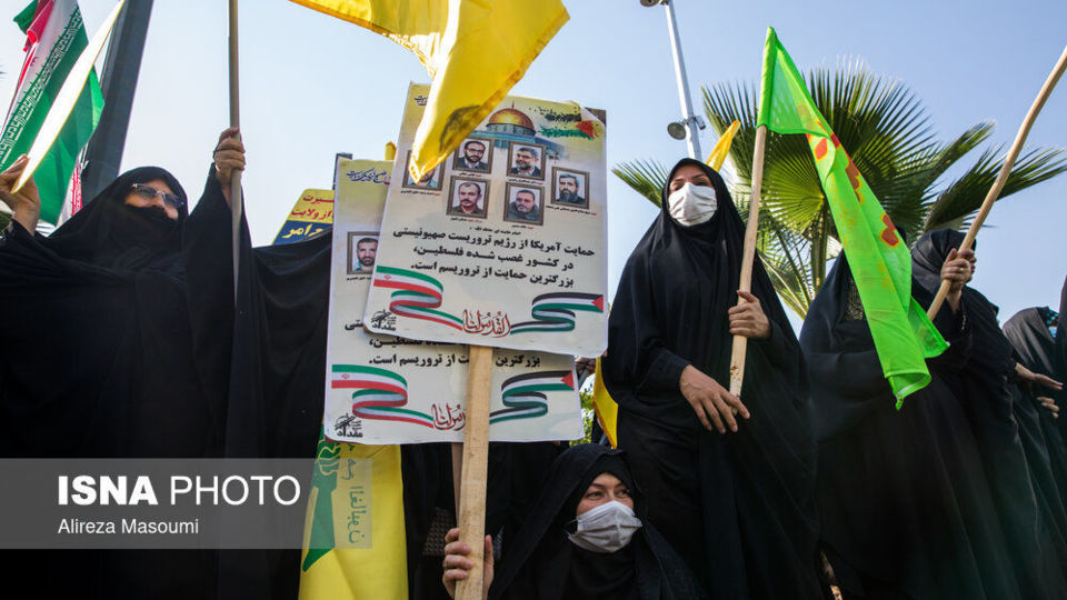 تجمع اعتراضی به جنایت‌های اخیر رژیم صهیونیستی در میدان فلسطین