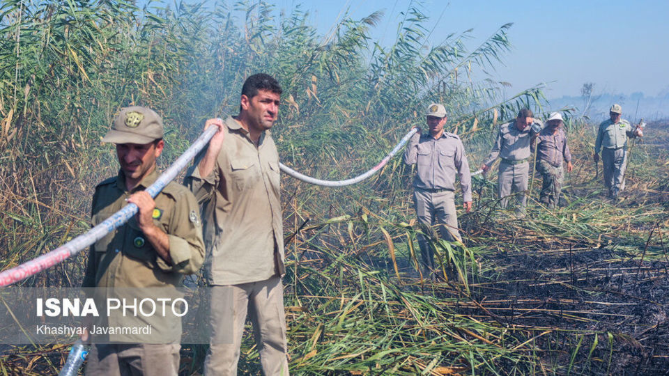 آتش سوزی تالاب انزلی