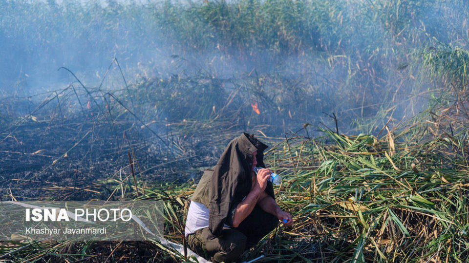 آتش سوزی تالاب انزلی