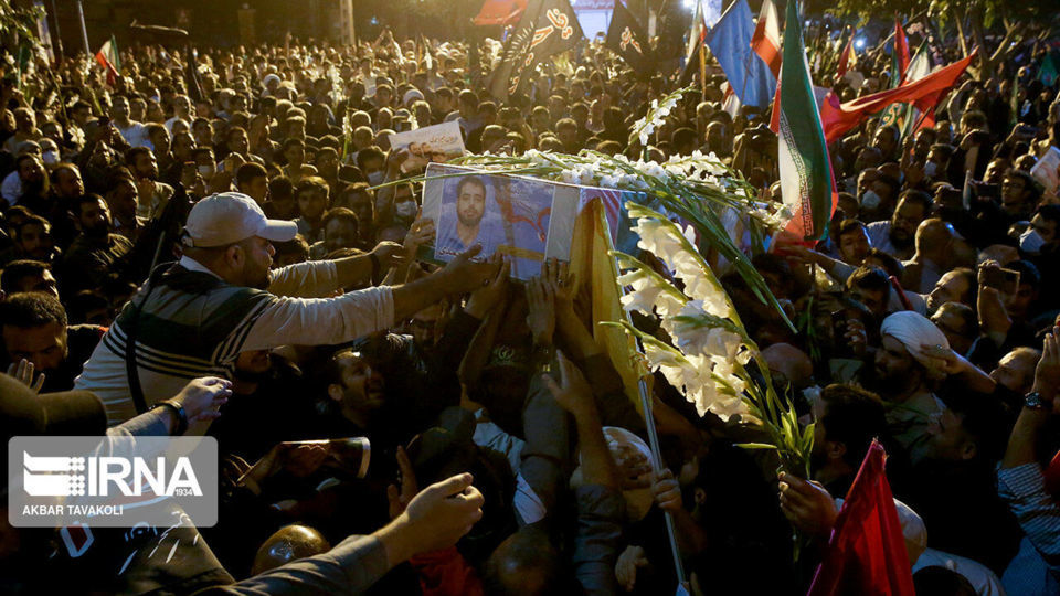 وداع با پیکر شهید مدافع امنیت سلمان امیر احمدی