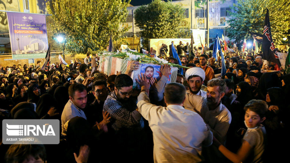 وداع با پیکر شهید مدافع امنیت سلمان امیر احمدی