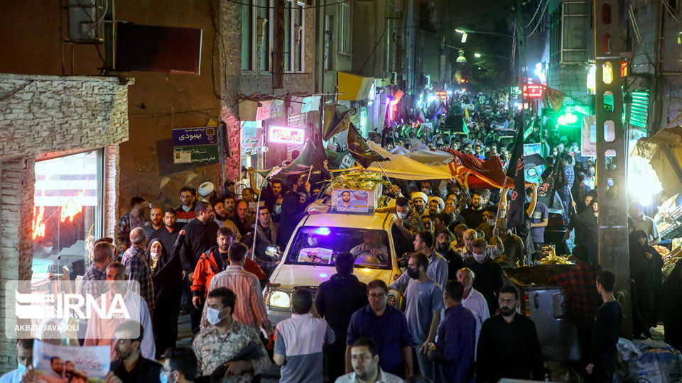 وداع با پیکر شهید مدافع امنیت سلمان امیر احمدی