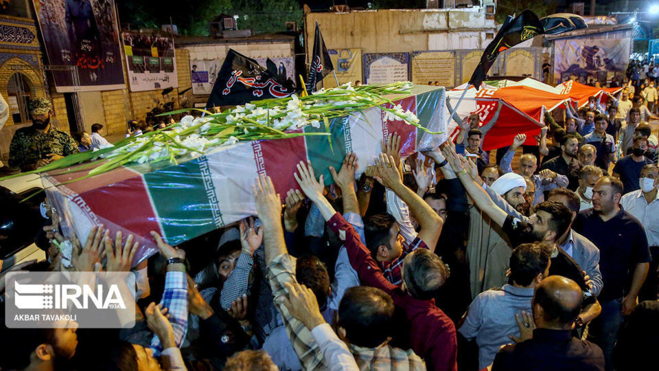 وداع با پیکر شهید مدافع امنیت سلمان امیر احمدی