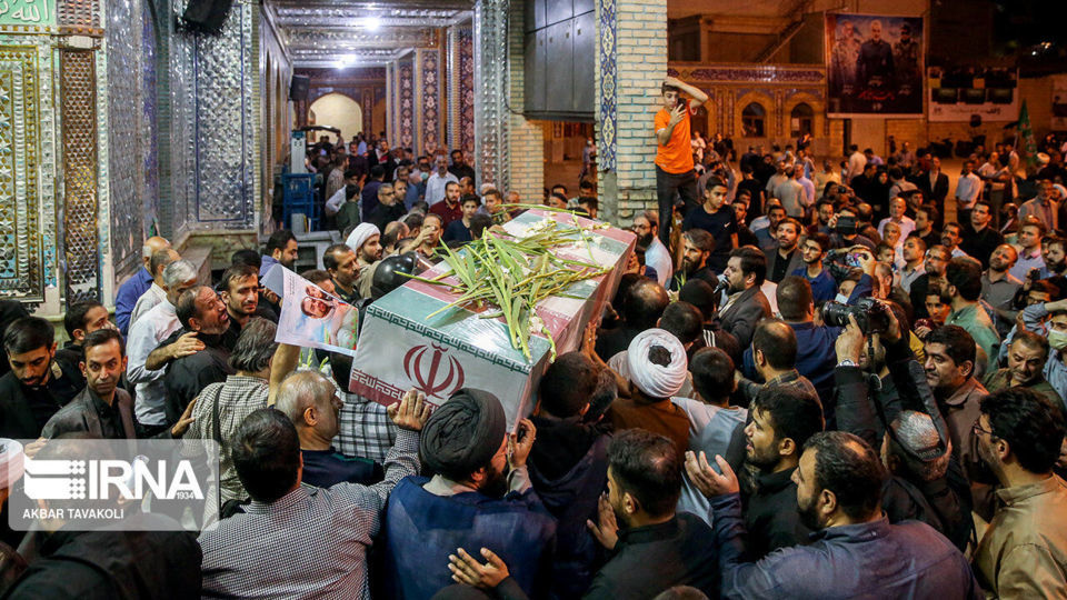 وداع با پیکر شهید مدافع امنیت سلمان امیر احمدی